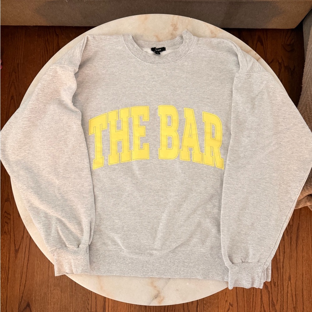 The Bar Varsity Sweatshirt Heather Grey Lemon